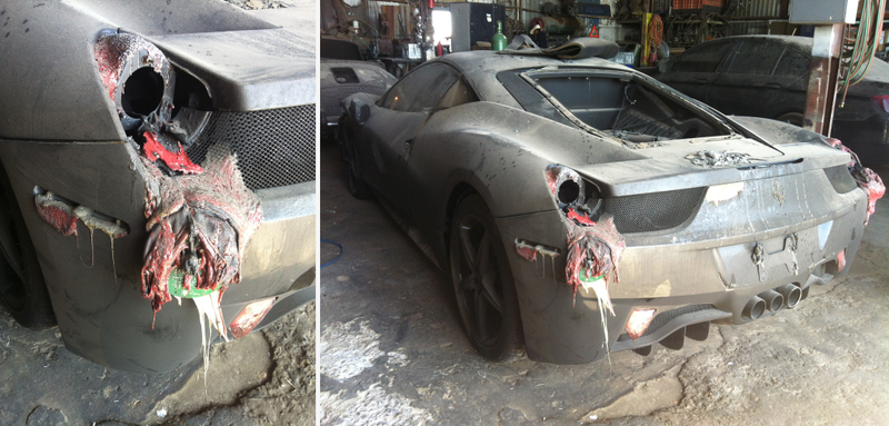Illustration for article titled This $600,000 Porsche/Ferrari/M5 Totaling Fire Will Make You Cry